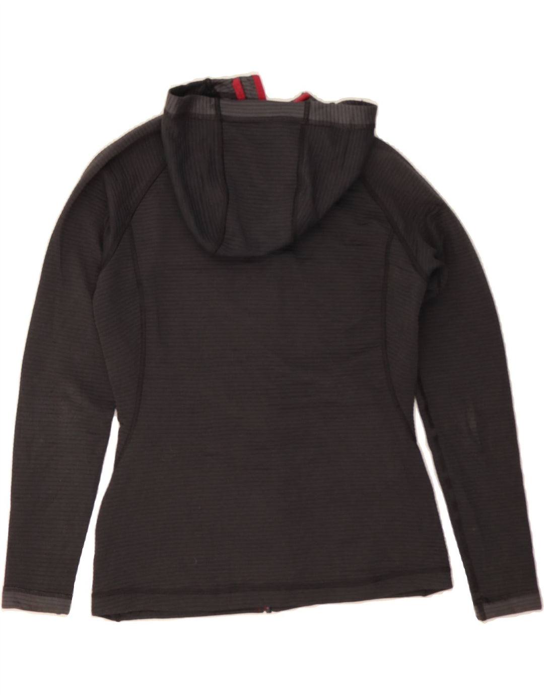 BERGHAUS Womens Zip Hoodie Sweater UK 12 Medium Grey Striped Polyester Vintage Berghaus and Second-Hand Berghaus from Messina Hembry 