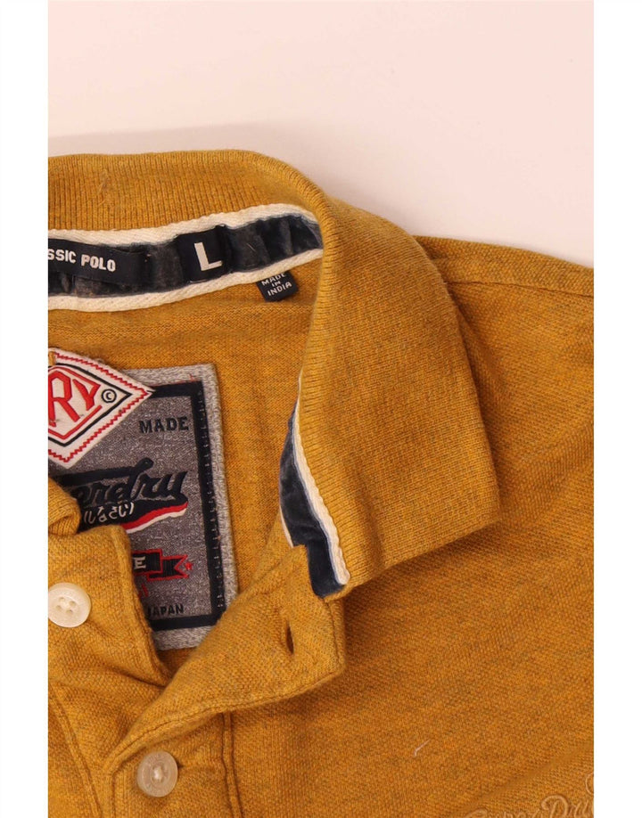 Męska koszulka polo Superdry, duża, żółta, bawełniana