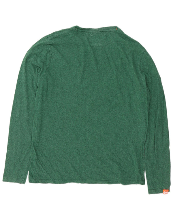 Męski top Superdry z długim rękawem 2XL, zielony, nakrapiany