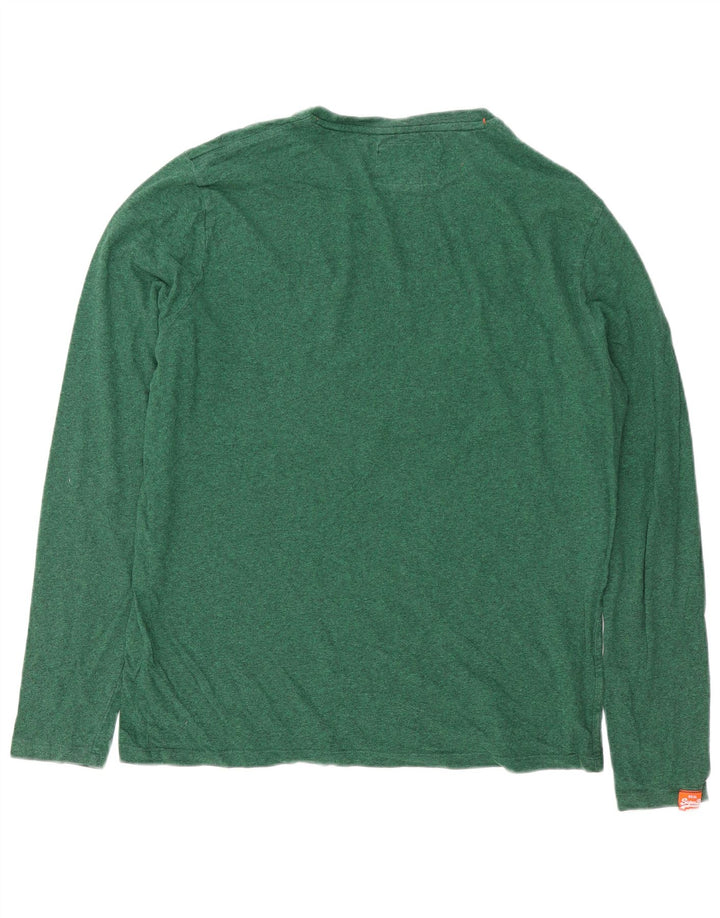 Męski top Superdry z długim rękawem 2XL, zielony, nakrapiany