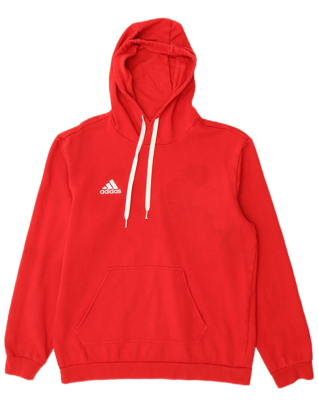 Adidas Męska bluza z kapturem, średnia czerwona, bawełniana