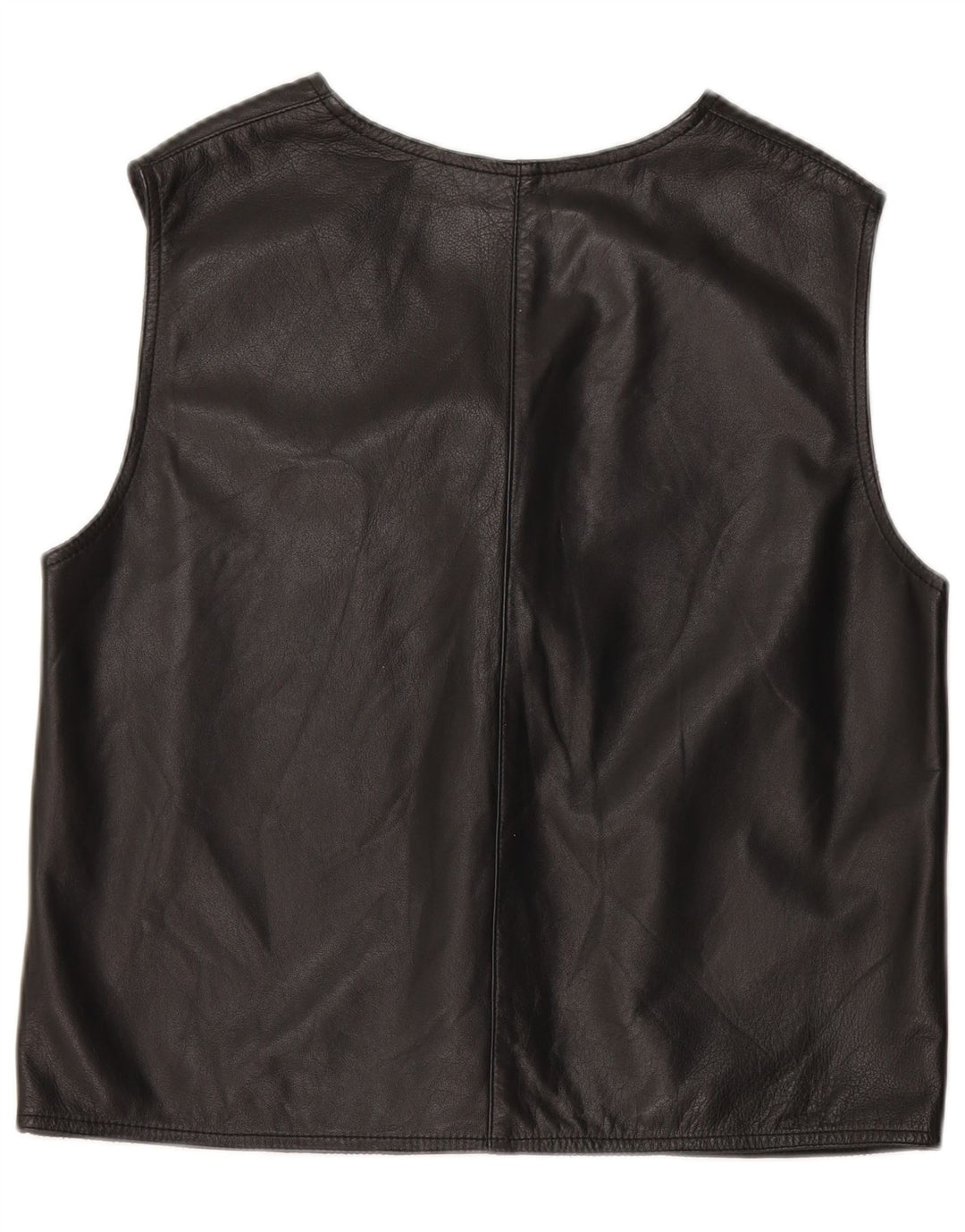 Vintage damska kamizelka skórzana UK 14 średnia czarna