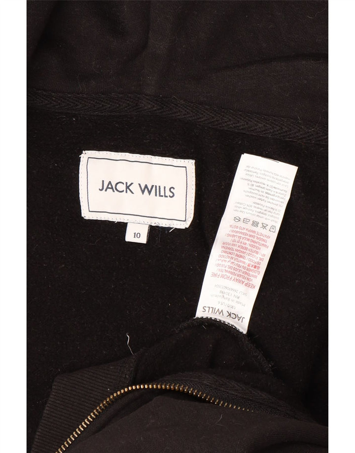 JACK WILLS Damski sweter oversize z kapturem i zamkiem błyskawicznym UK 10, mały czarny