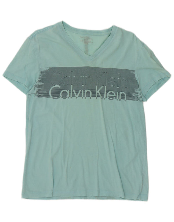 Damska koszulka z grafiką Calvin Klein Top UK 10 Small, zielona bawełna