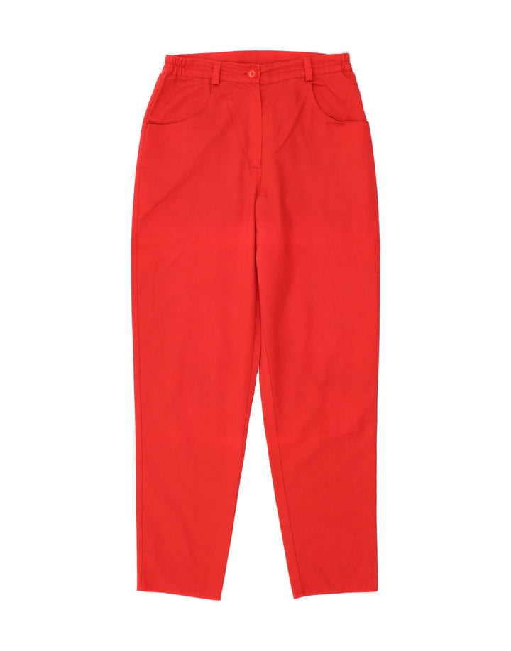 VINTAGE Womens Tapered Casual Trousers EU 40 Medium W30 L31 Red Polyester Vintage Vintage and Second-Hand Vintage from Messina Hembry 