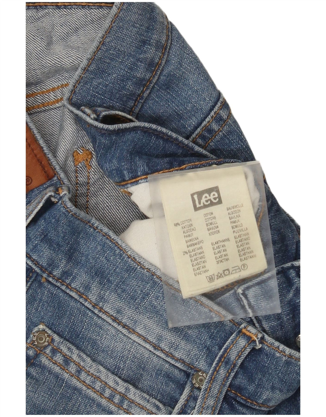 Damskie jeansy Lee Luke Distressed Slim W29 L32 Niebieskie bawełniane