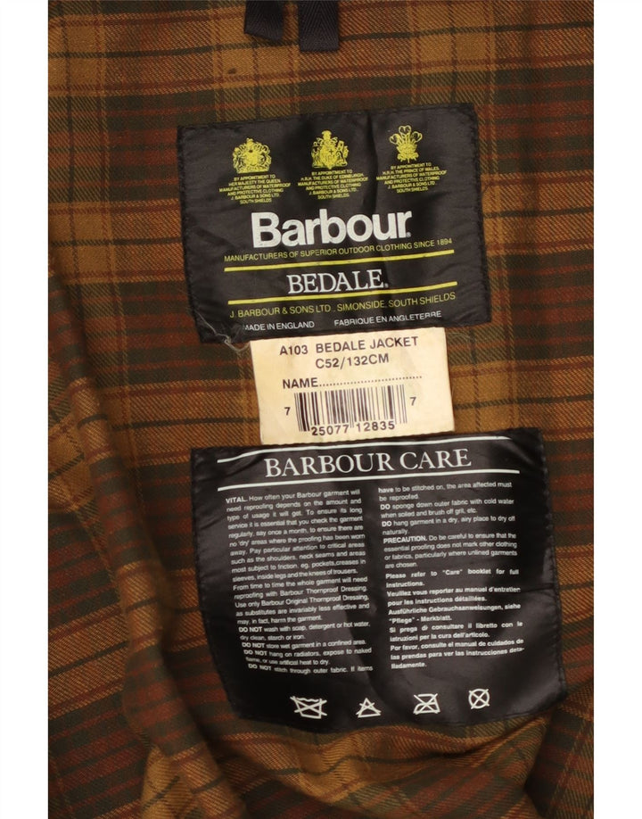 Męska kurtka BARBOUR Bedale z woskowanej bawełny, rozmiar 52, 2XL, brązowa bawełna