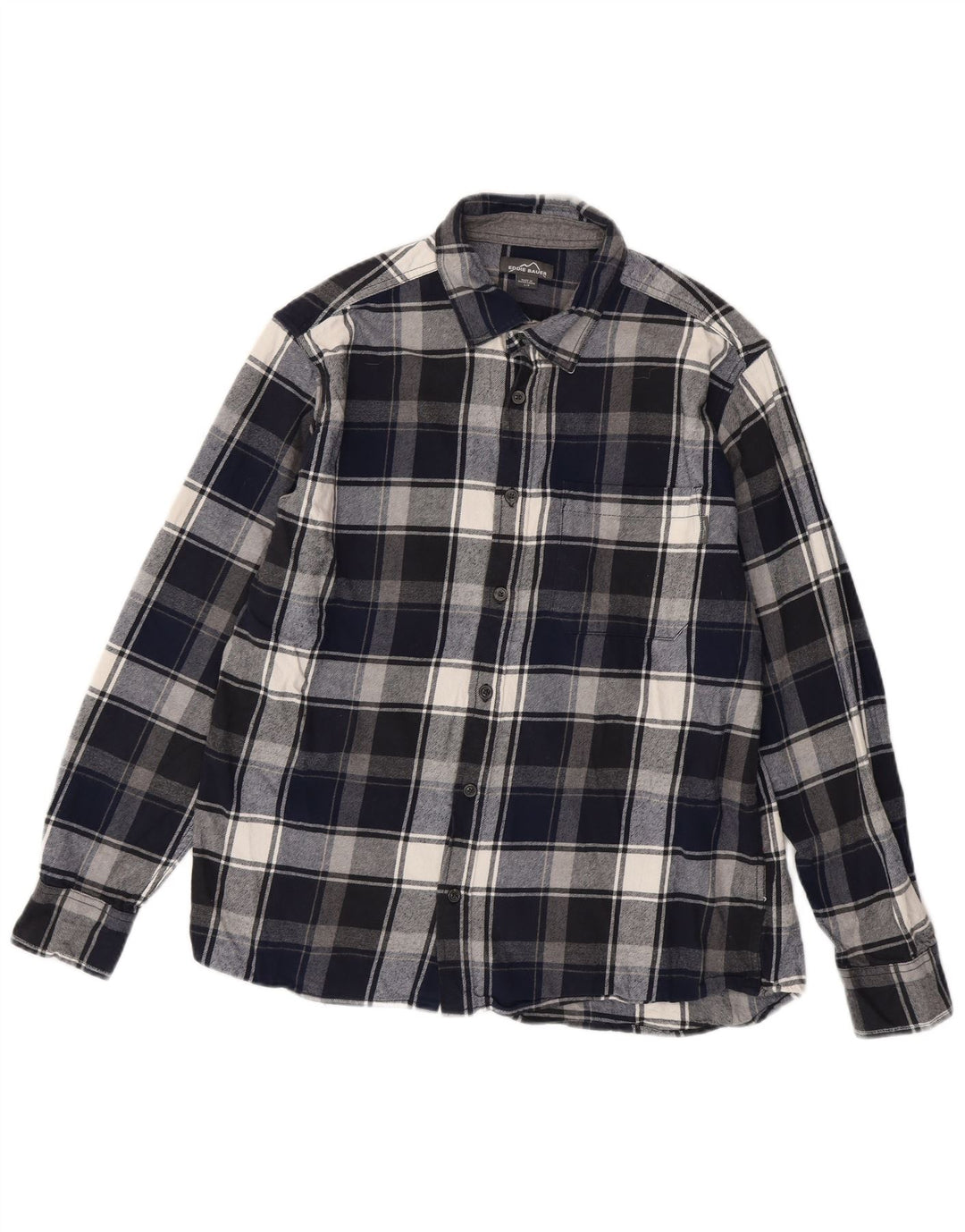 Koszula flanelowa męska EDDIE BAUER, bawełniana, w dużą granatową kratkę