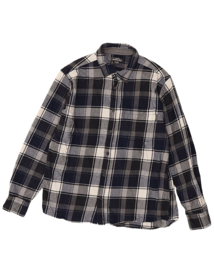 Koszula flanelowa męska EDDIE BAUER, bawełniana, w dużą granatową kratkę