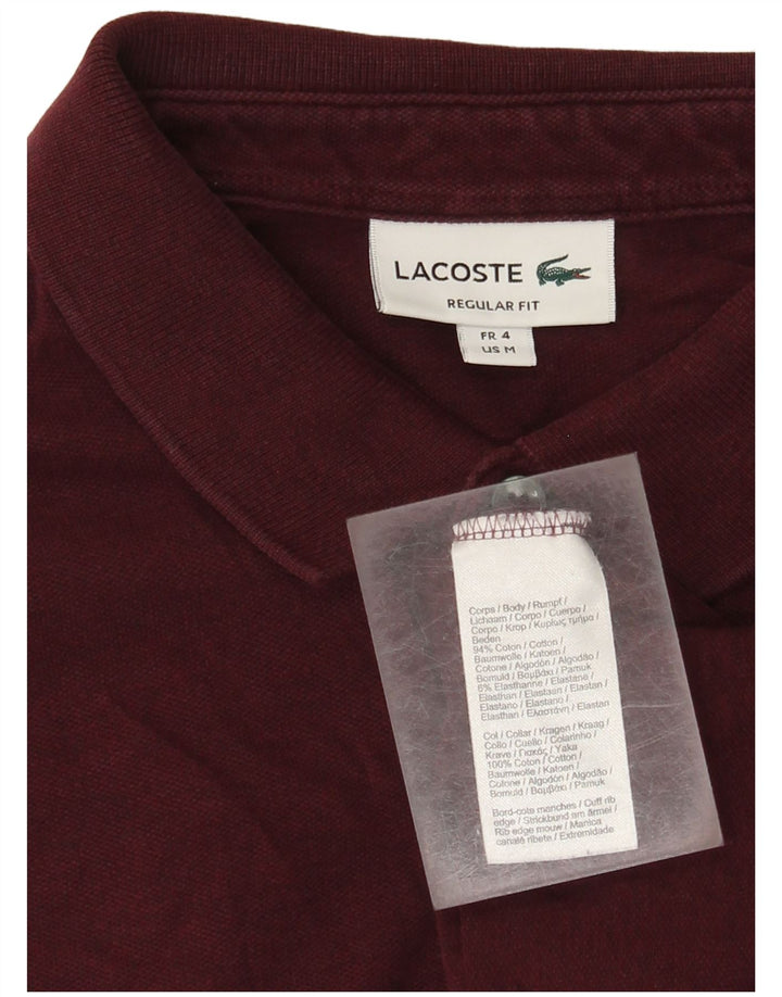Męska koszulka polo Lacoste o regularnym kroju, rozmiar 4, średnia, bordowa bawełna