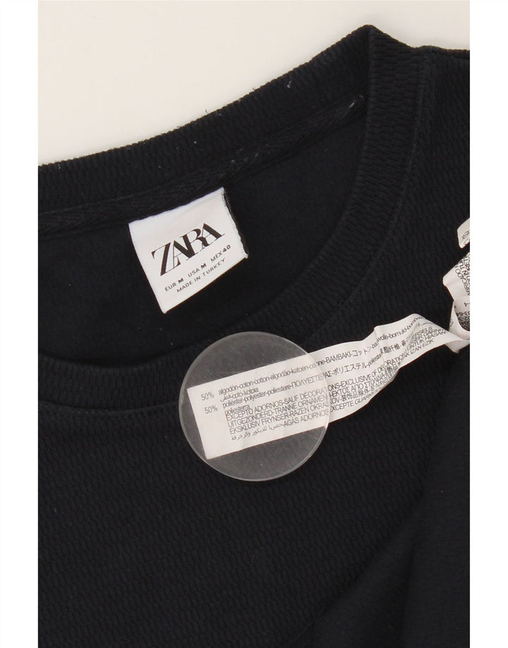 T-shirt męski Zara Top, średni, granatowy, bawełniany