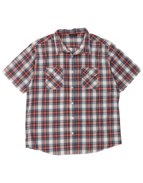 URBAN SPIRIT Mens Short Sleeve Shirt XL Multicoloured Check Cotton