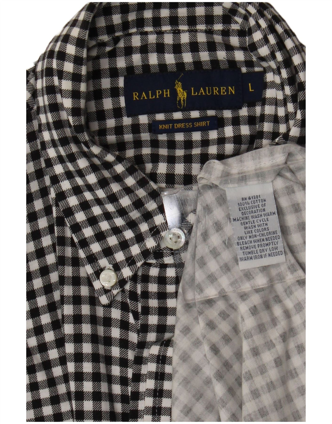 Męska koszula flanelowa Ralph Lauren, duża, czarna bawełniana kratka