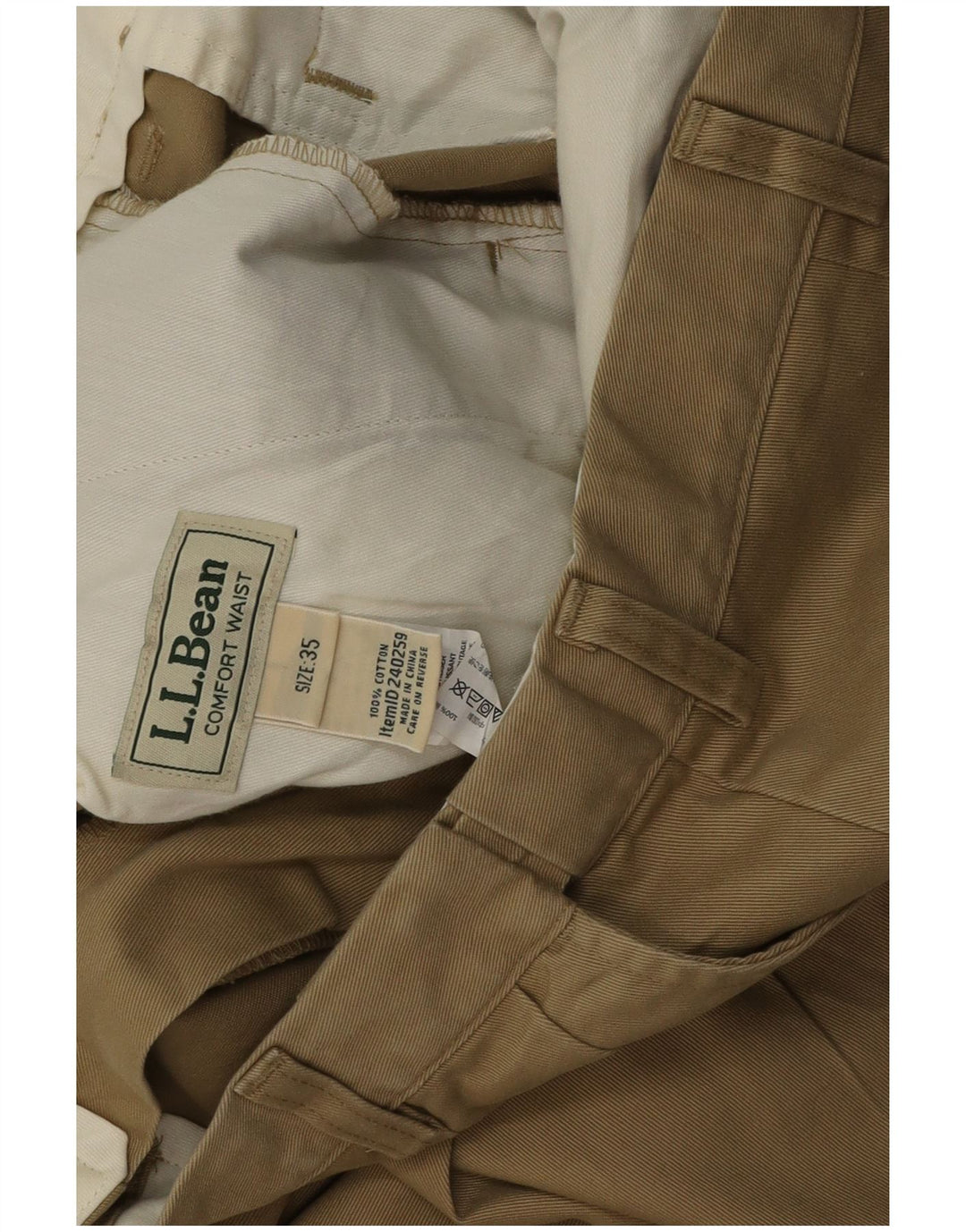 Męskie szorty Chino L.L.Bean W35, duże, bawełniane w kolorze khaki