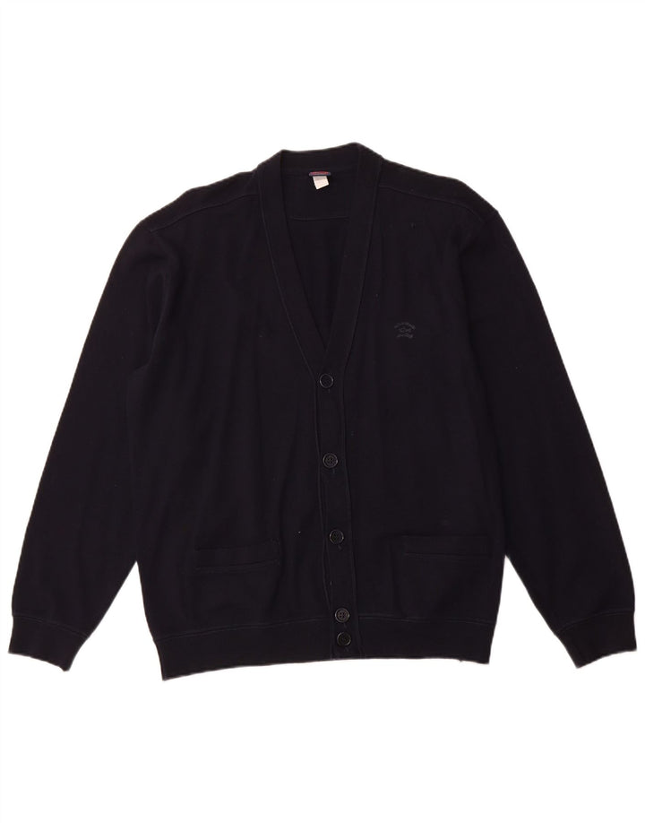 PAUL & SHARK Męski sweter rozpinany, duży, granatowy, wełniany