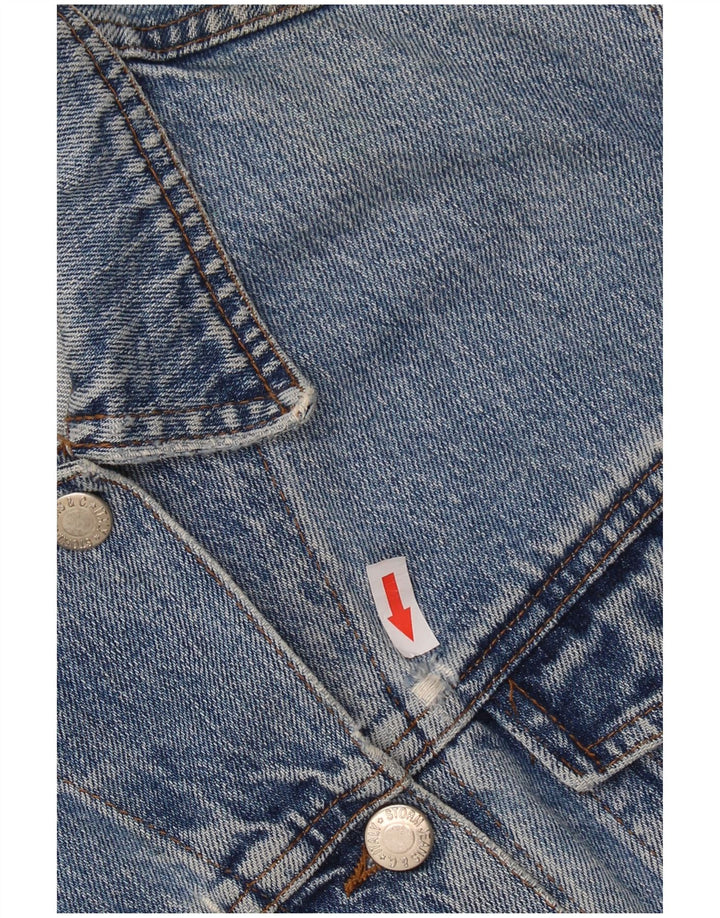 Damska kurtka jeansowa VINTAGE Crop UK 14, średni niebieski