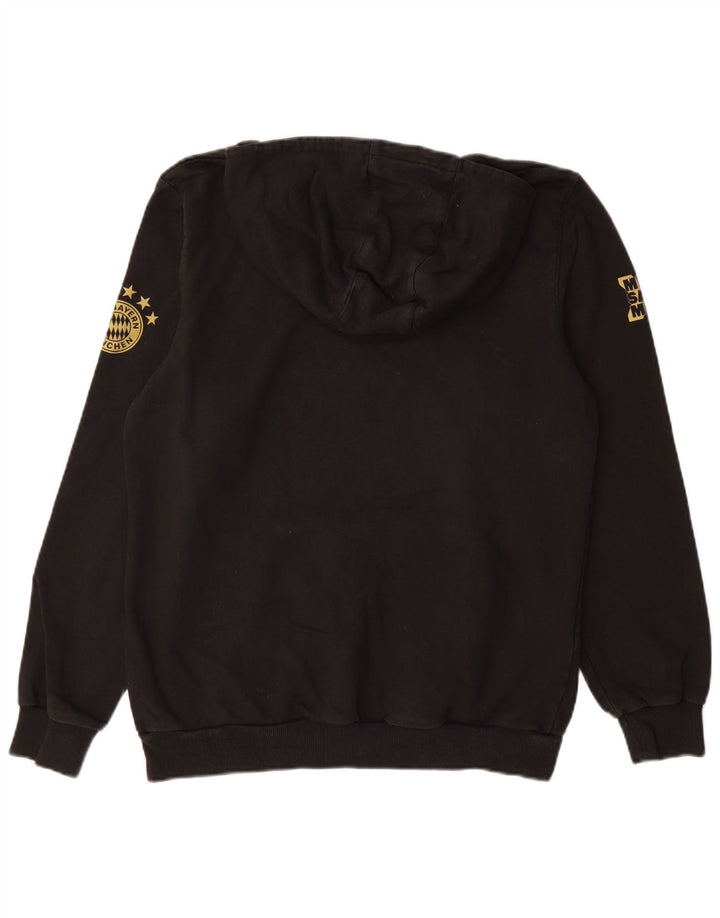 Męski sweter z kapturem i grafiką FC Bayern Monachium ADIDAS, duży, czarny, bawełniany