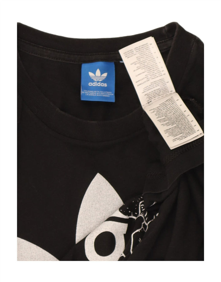 Męska koszulka z grafiką Adidas, mała, czarna, bawełniana