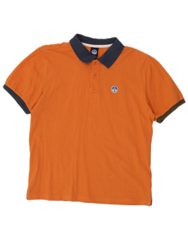 Męska koszulka polo North Sails, bawełniana, w kolorze średniopomarańczowym