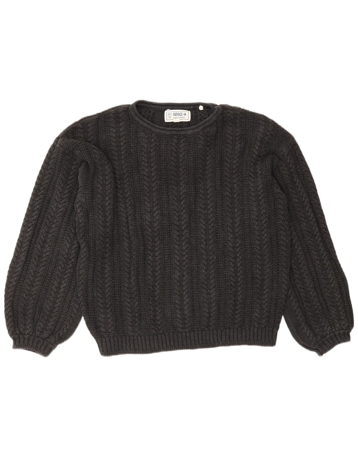 Damski sweter Fat Face Crop Oversize z okrągłym dekoltem UK 10 Small Grey