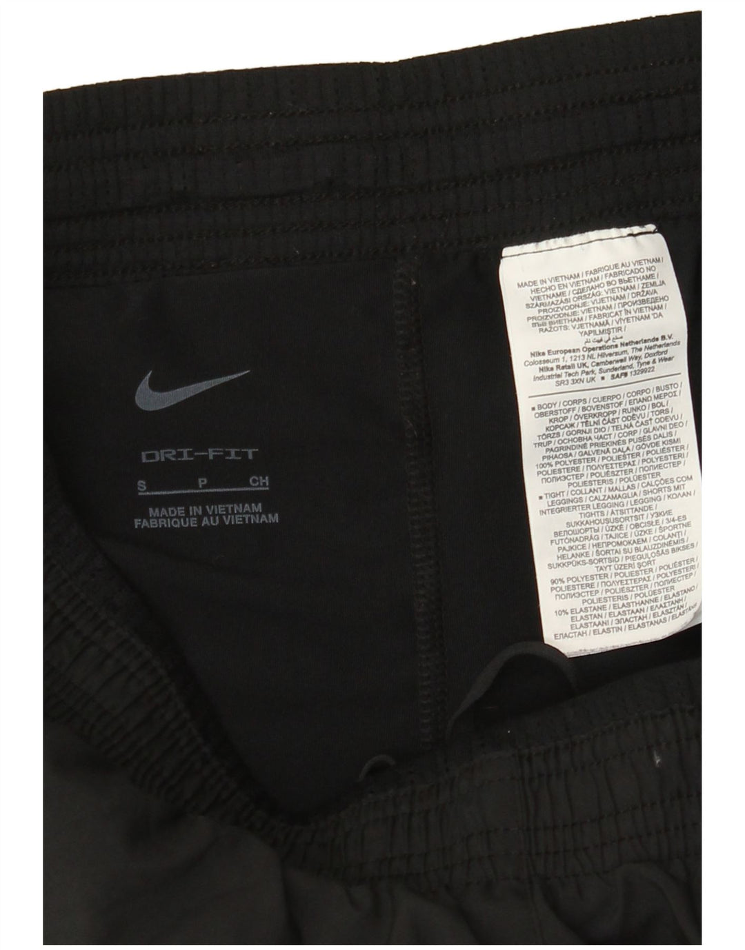 Damskie spodenki sportowe NIKE Dri Fit UK 10, małe, czarne, poliestrowe