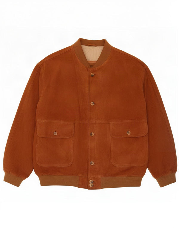 Vintage męska zamszowa kurtka bomber UK 42 XL brązowa