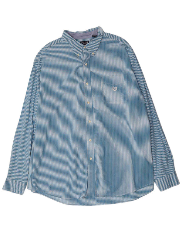 Koszula męska Chaps, wysoka, 3XL, niebieska, bawełniana w prążki