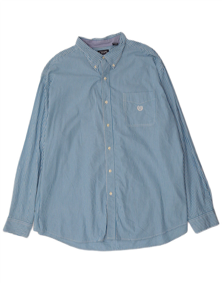 Koszula męska Chaps, wysoka, 3XL, niebieska, bawełniana w prążki