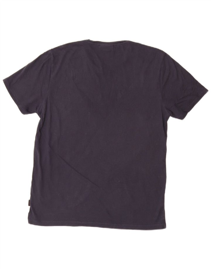 Męski T-shirt z grafiką CALVIN KLEIN, duży, granatowy