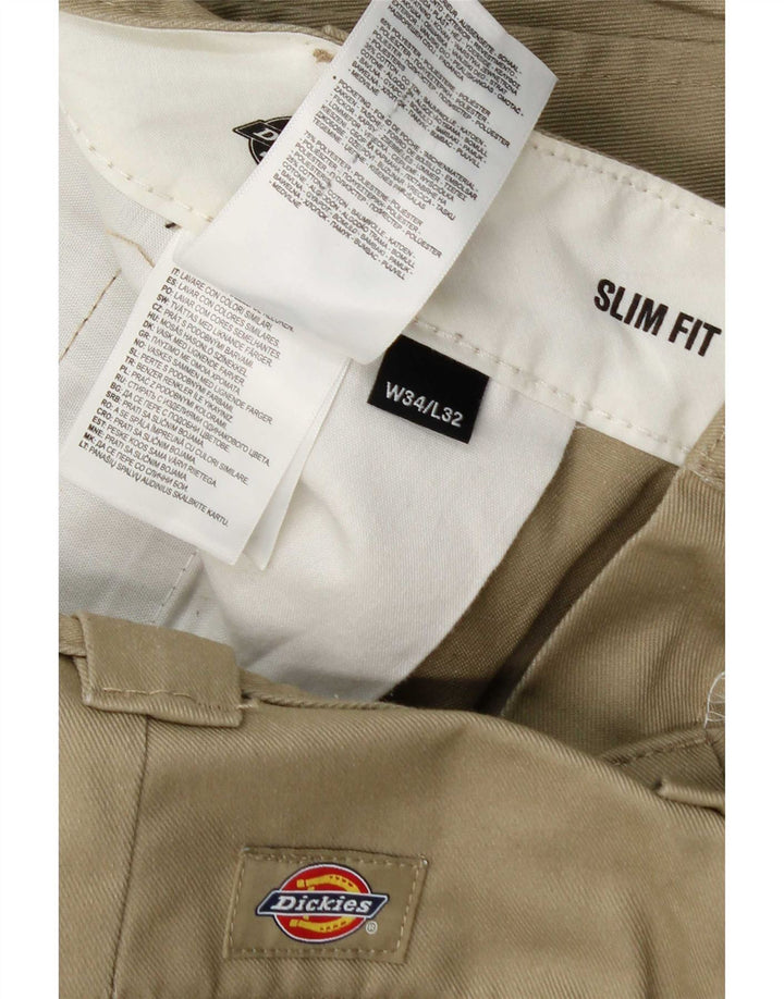 Męskie spodnie chino Dickies Slim Fit W34 L32 Khaki poliester