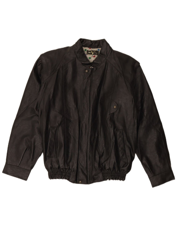 Męska kurtka skórzana VINTAGE UK 42 XL czarna