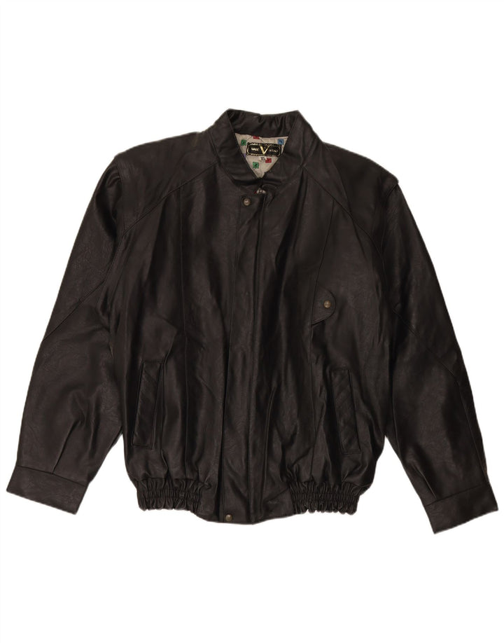 Męska kurtka skórzana VINTAGE UK 42 XL czarna