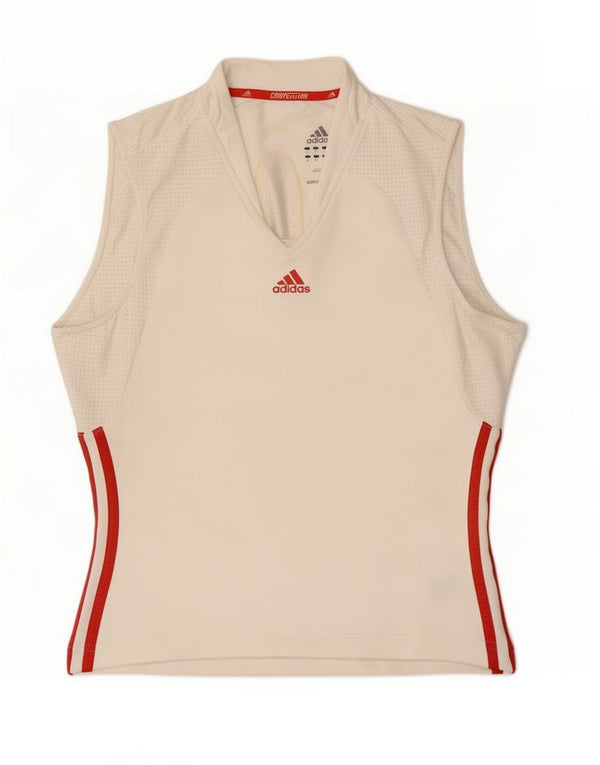 Damska kamizelka Adidas Top UK 14 Średni biały poliester z blokami kolorów