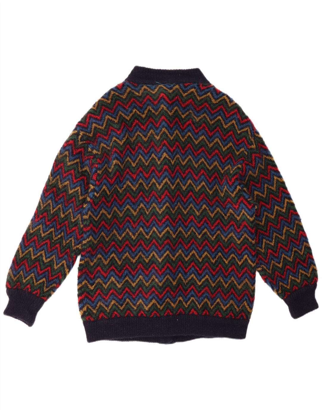 Sweter damski VINTAGE UK 14, duży, wielokolorowy jodełka