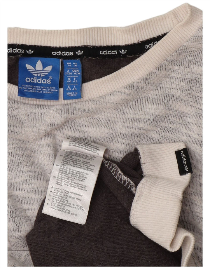 Damska bluza Adidas Graphic Oversize Jumper UK 14, duża, szara, nakrapiana