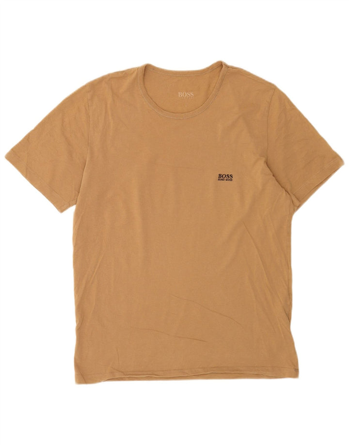 T-shirt męski Hugo Boss, duży, beżowy, bawełniany