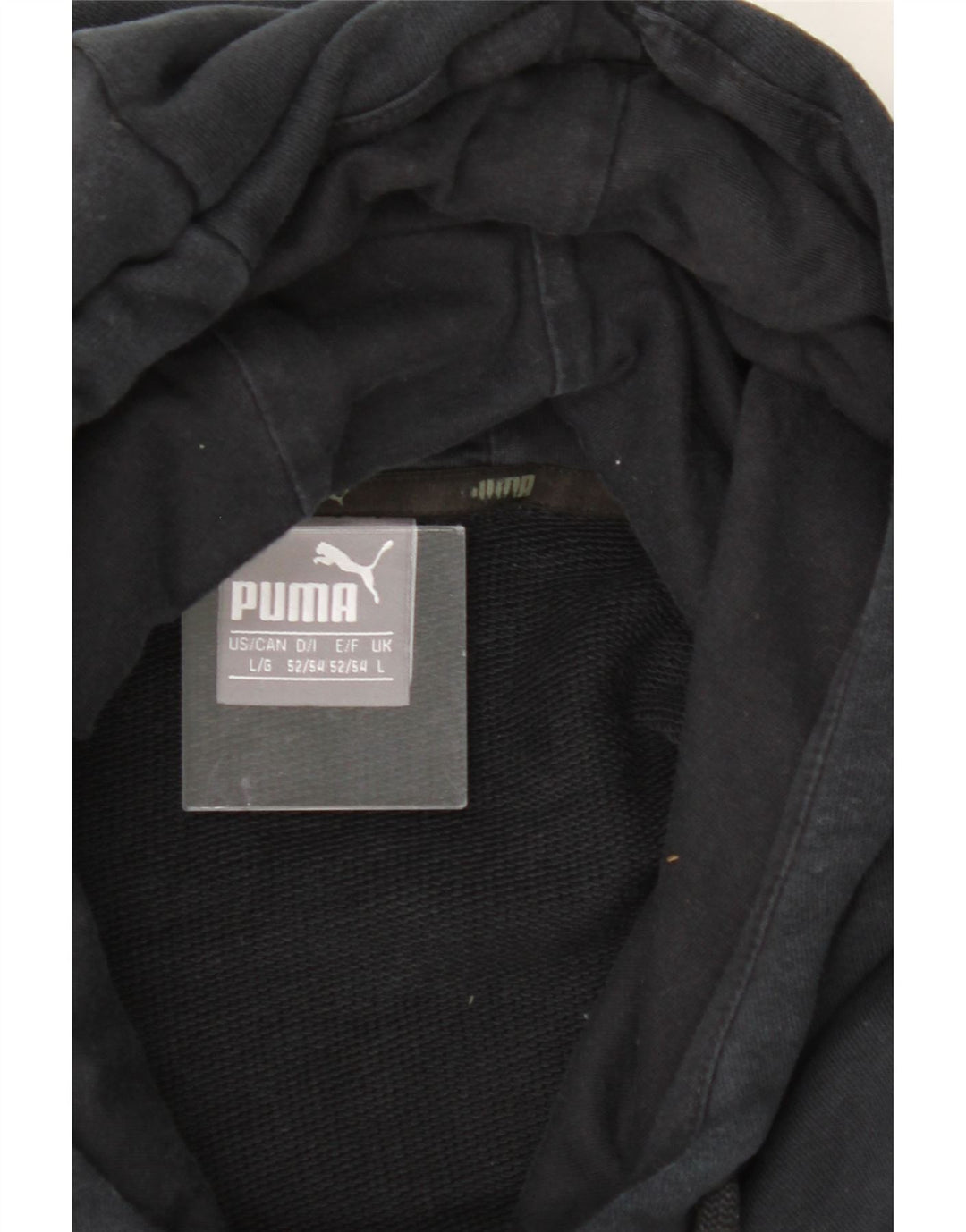 PUMA Mens Graphic Hoodie Jumper Large Black Vintage Puma and Second-Hand Puma from Messina Hembry 