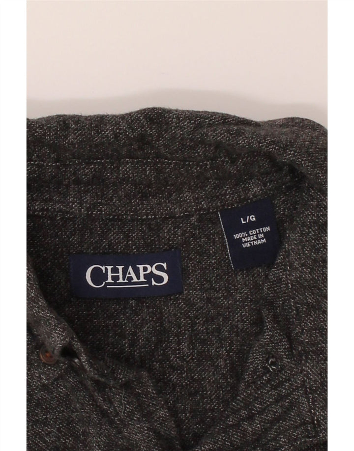CHAPS Mens Shirt Large Grey Cotton Vintage Chaps and Second-Hand Chaps from Messina Hembry 