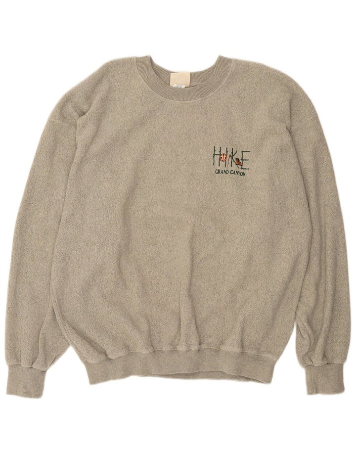 Vintage męski sweter polarowy XL, szary, bawełniany