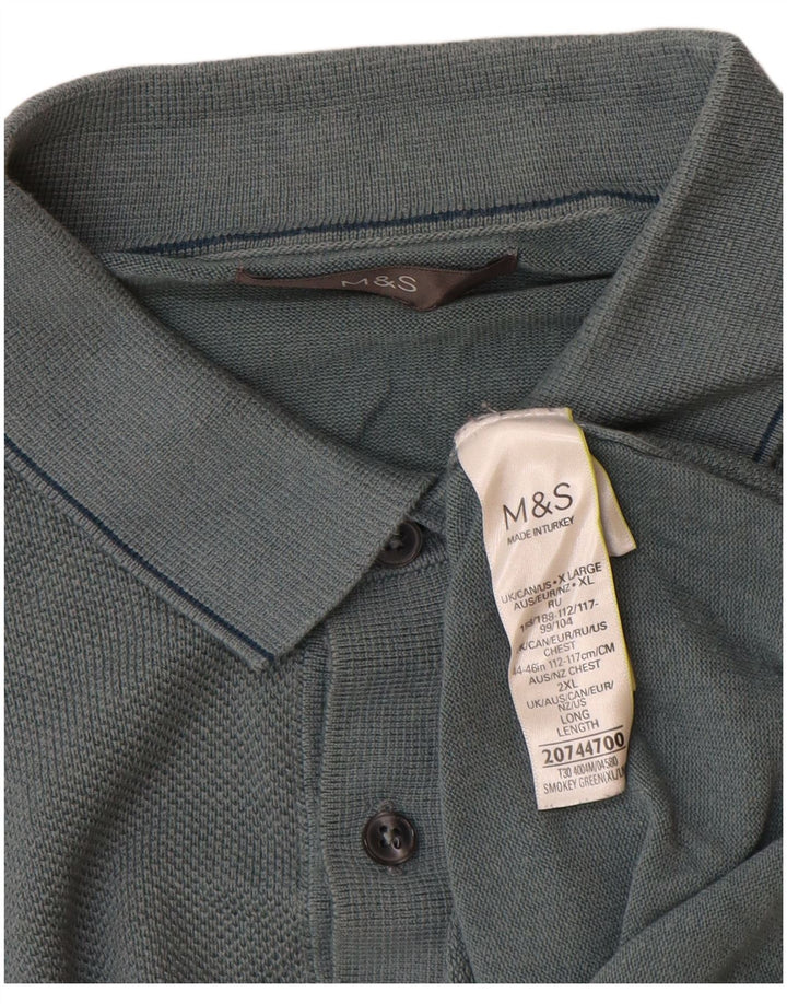 Marks & Spencer Męski sweter polo XL niebieski modal