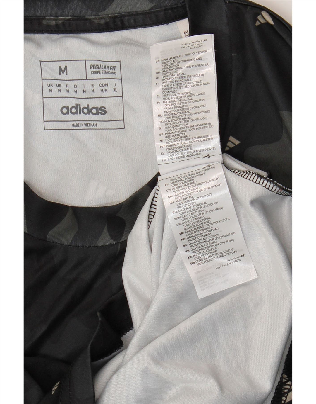 Męska koszulka Adidas Aeroready z grafiką Top, średni czarny kamuflaż, poliester
