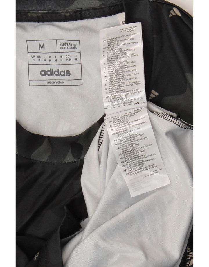 Męska koszulka Adidas Aeroready z grafiką Top, średni czarny kamuflaż, poliester