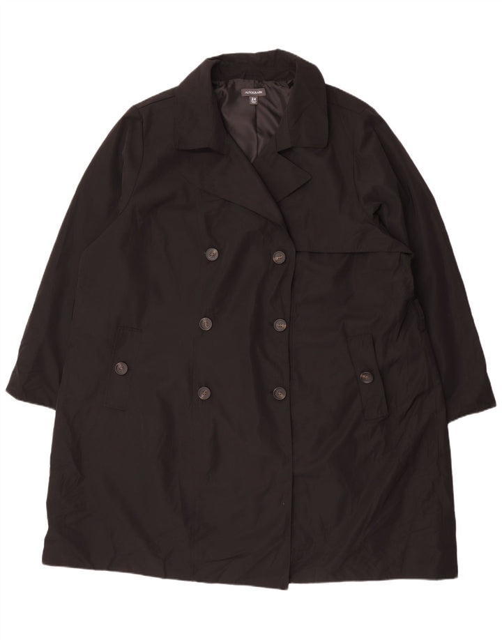 Marks & Spencer Damski trencz z autografem UK 24 4XL Czarny poliester