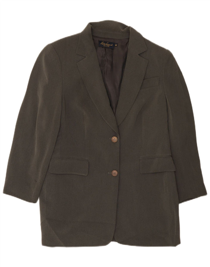 Damska marynarka Luisa Spagnoli o długiej linii i zapinana na 2 guziki IT 48 XL, szary octan