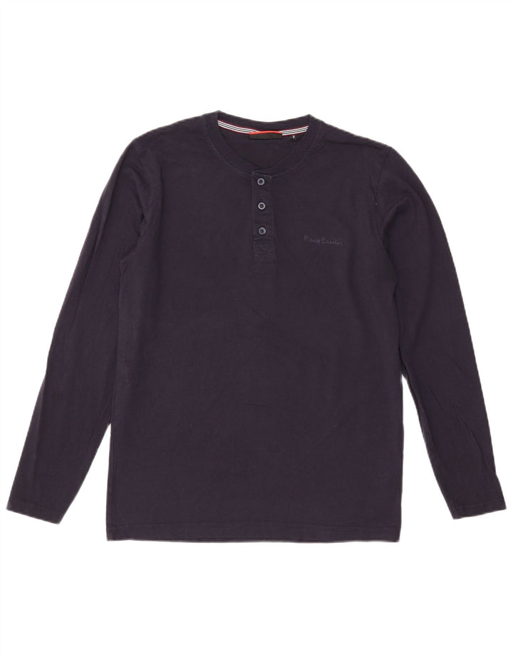 Męski top Pierre Cardin z długim rękawem, mały, granatowy, bawełniany