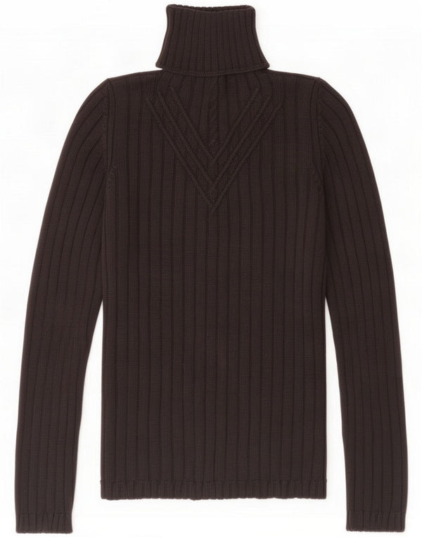 Damski sweter z golfem Zara UK 14, duży, czarny, bawełniany