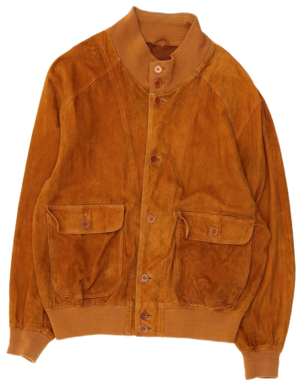 Zamszowa kurtka bomber męska VINTAGE UK 42 XL brązowa