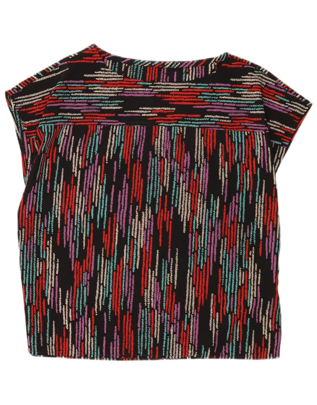 Bluzka damska Vintage Top UK 16, duże, wielokolorowe paski