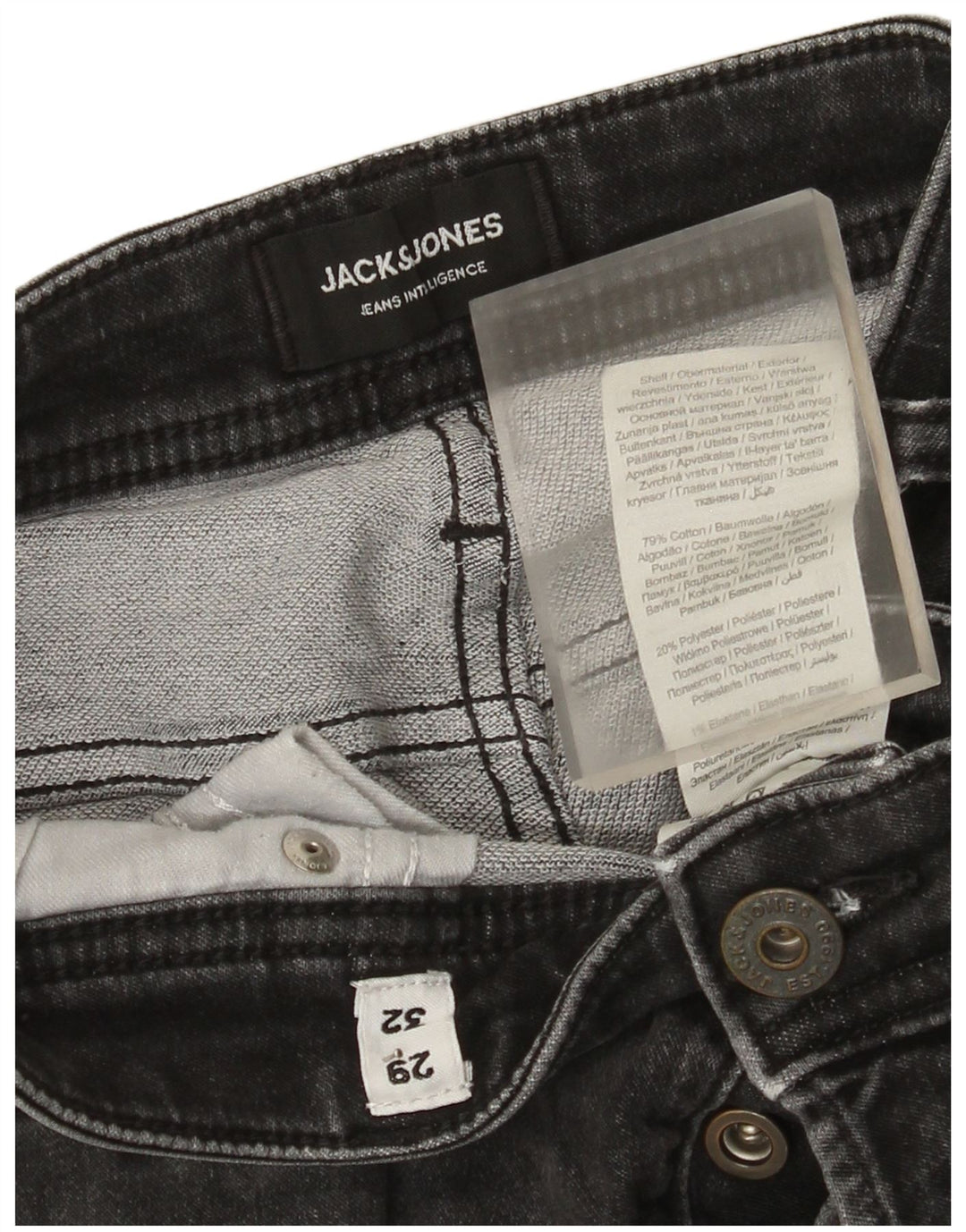 Męskie jeansy Jack & Jones GLENN Slim W29 L32 Szara bawełna