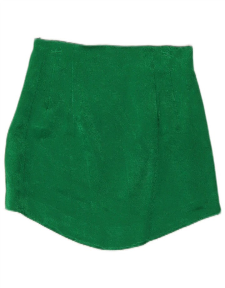 Damska spódniczka mini Zara XS W24 Zielona wiskoza
